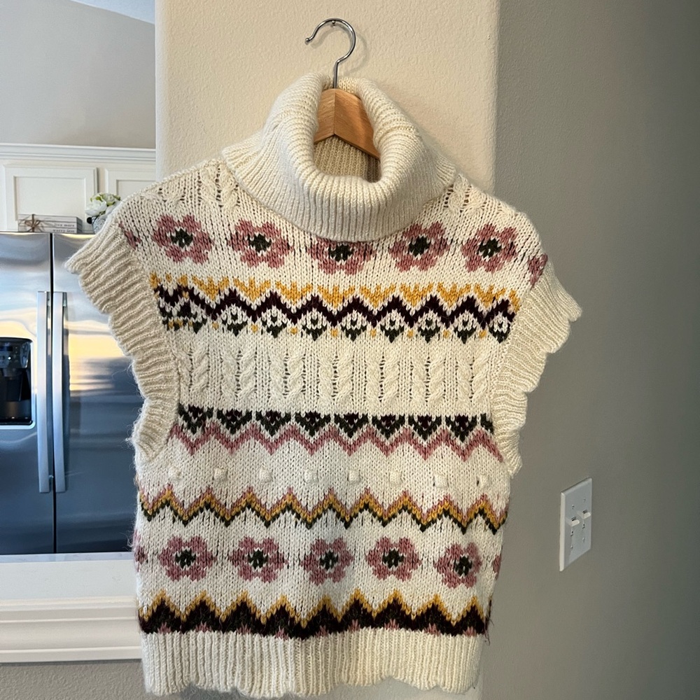 Mango Multicolor Patterned Cowl Neck Sweater - image 2